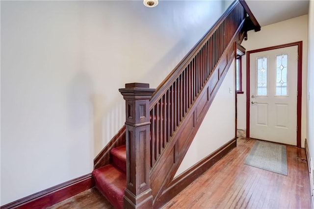 4618 Oak Orchard Rd, Barre, NY 14411 - foyer with hardwood / wood-style flooring and stairs