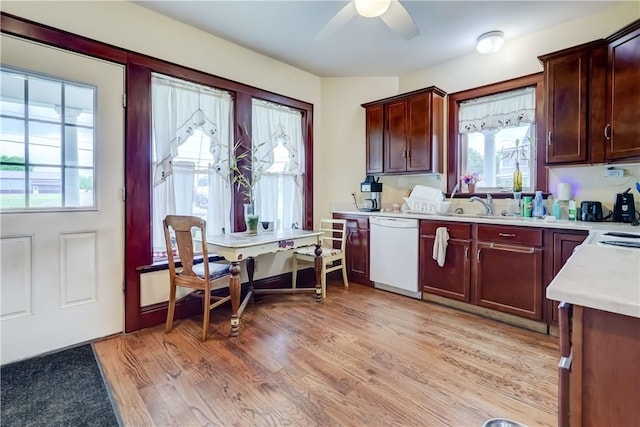 4618 Oak Orchard Rd, Barre, NY 14411 - kitchen featuring dishwasher, light countertops, plenty of natural light, and light wood-type flooring