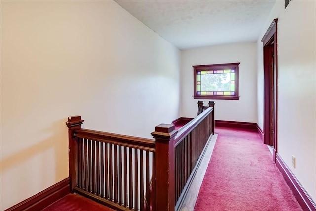 4618 Oak Orchard Rd, Barre, NY 14411 - staircase featuring carpet floors and baseboards