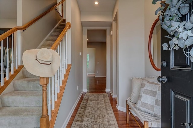 8497 Melo Cir, Clay, NY 13041 - entryway featuring stairway and wood finished floors
