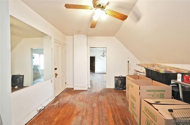 443 Madison St, Buffalo, NY 14212 - bonus room with wood-type flooring, ceiling fan, and lofted ceiling