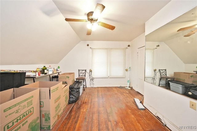 443 Madison St, Buffalo, NY 14212 - bonus room with ceiling fan, lofted ceiling, and wood finished floors