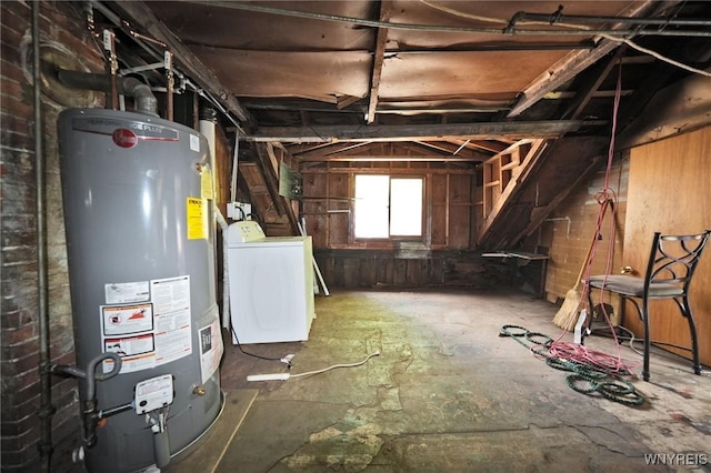 443 Madison St, Buffalo, NY 14212 - below grade area with washer / clothes dryer and gas water heater