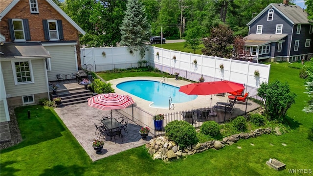 2565 Bowen Rd, Elma, NY 14059 - view of swimming pool featuring a patio area, a fenced backyard, and a wooden deck