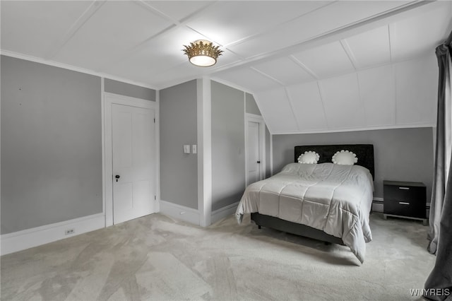 2565 Bowen Rd, Elma, NY 14059 - carpeted bedroom with lofted ceiling and baseboard heating