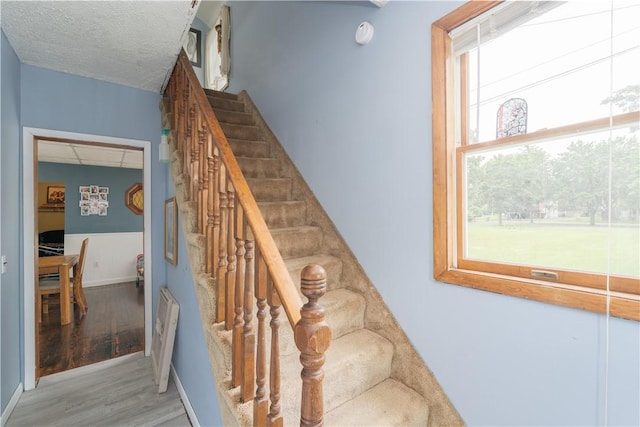 11 Fulton St, North Dansville, NY 14437 - stairway featuring wood finished floors and baseboards