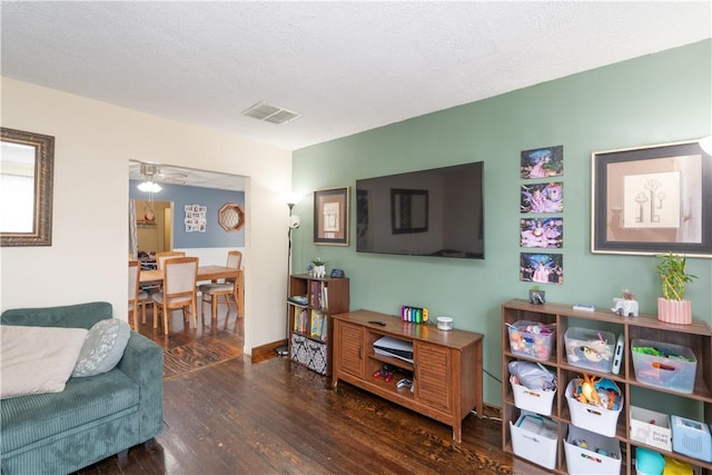 11 Fulton St, North Dansville, NY 14437 - living area with wood finished floors and a textured ceiling