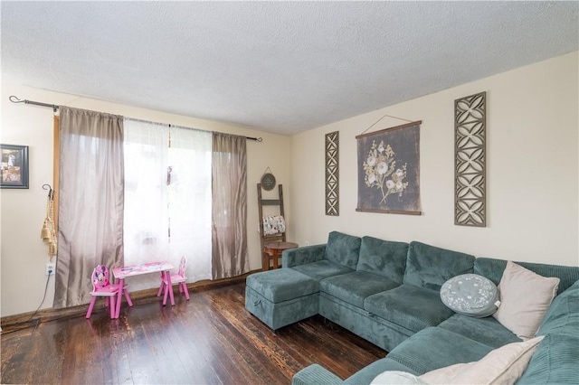 11 Fulton St, North Dansville, NY 14437 - living area featuring hardwood / wood-style floors and a textured ceiling