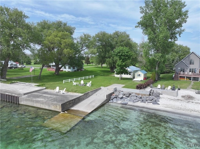11713 Rays Bay Rd, Henderson, NY 13650 - dock area with a boat ramp and a yard