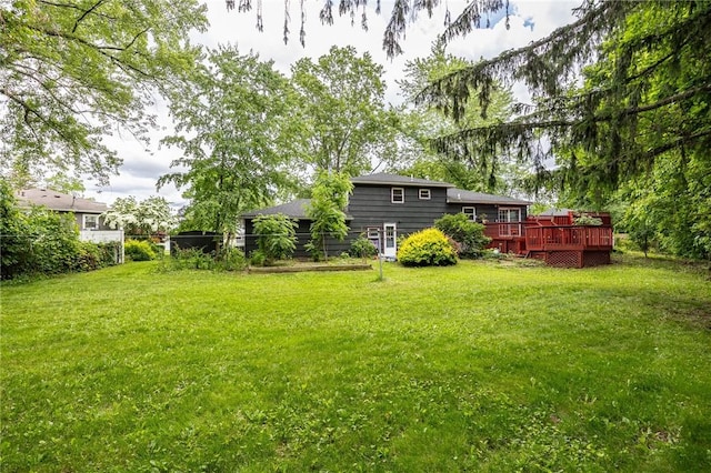 77 Chad Cir, Greece, NY 14616 - view of green lawn with a deck
