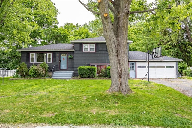 77 Chad Cir, Greece, NY 14616 - split level home with asphalt driveway, a garage, and a shingled roof