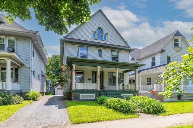 34 Shepard St, Rochester, NY 14620 - american foursquare style home with covered porch and a detached garage