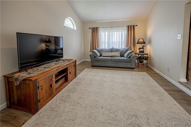 1558 Youngstown Wilson Rd, Porter, NY 14174 - living room with wood finished floors and lofted ceiling