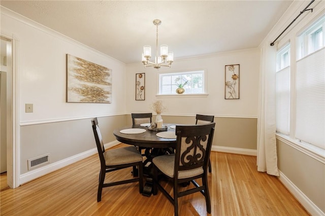 25 Kiniry Dr, Irondequoit, NY 14609 - dining space featuring light wood-style floors, a chandelier, and crown molding