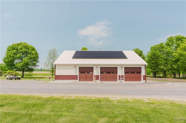 6938 Klock Rd, Lyme, NY 13693 - detached garage featuring solar panels
