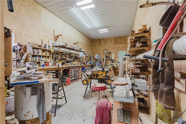 6938 Klock Rd, Lyme, NY 13693 - miscellaneous room featuring a workshop area and concrete flooring