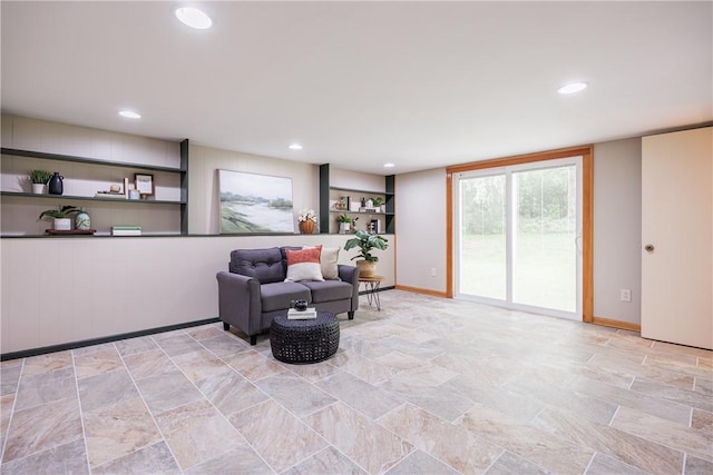 16 Clearview Dr, Henrietta, NY 14534 - living area featuring light stone finish floors and recessed lighting