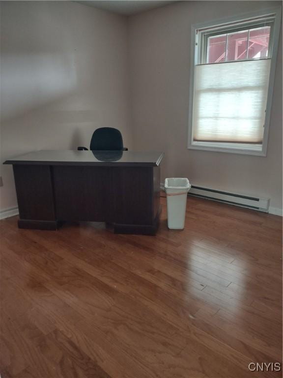 407 Fultz Dr, Oneida-Inside, NY 13421 - home office featuring baseboard heating and wood finished floors