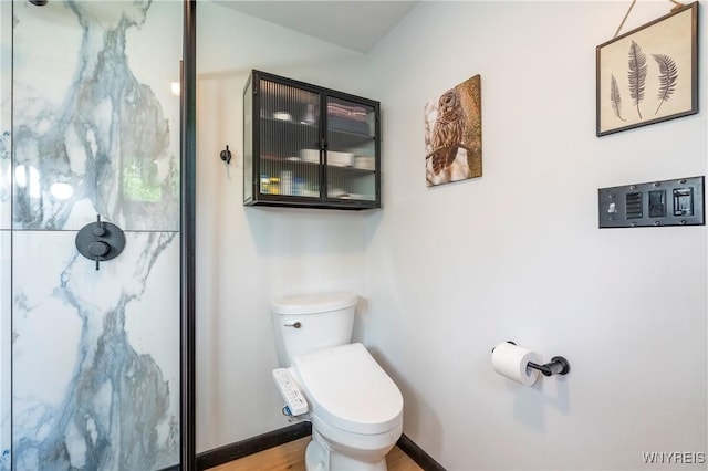 4535 Ransom Rd, Clarence, NY 14031 - bathroom with a marble finish shower and wood finished floors
