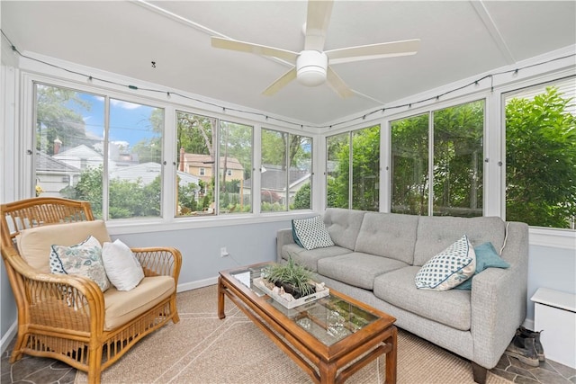 30 Northfield Rd, Irondequoit, NY 14617 - sunroom / solarium with healthy amount of natural light, an outdoor living space, and a ceiling fan