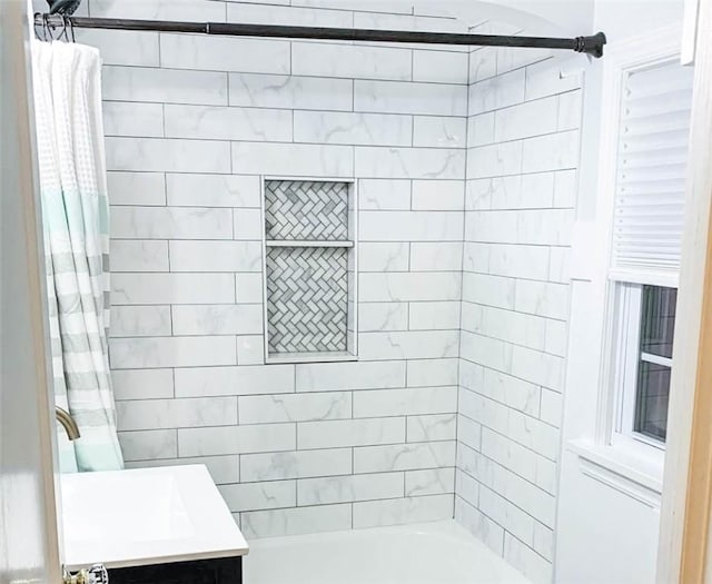 30 Northfield Rd, Irondequoit, NY 14617 - bathroom with shower / bath combo with shower curtain and vanity