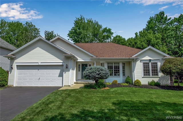 139 Autumn Creek Ct, Amherst, NY 14051 - ranch-style house with an attached garage, driveway, and a front lawn
