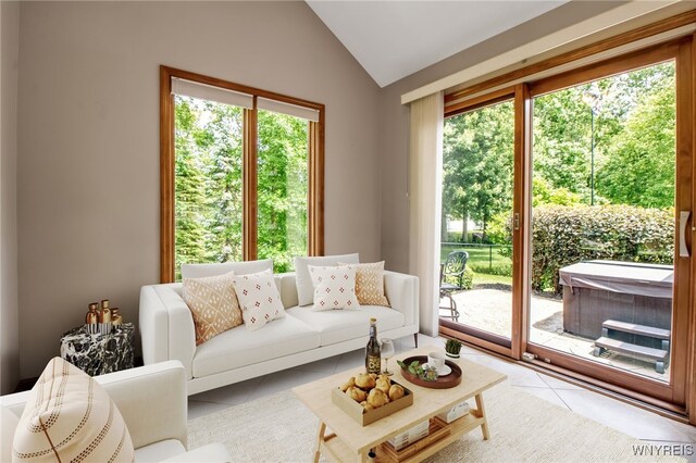 139 Autumn Creek Ct, Amherst, NY 14051 - tiled living area with vaulted ceiling