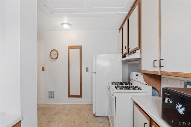 344 S Collingwood Ave, Syracuse, NY 13206 - kitchen featuring white appliances, under cabinet range hood, light flooring, and light countertops