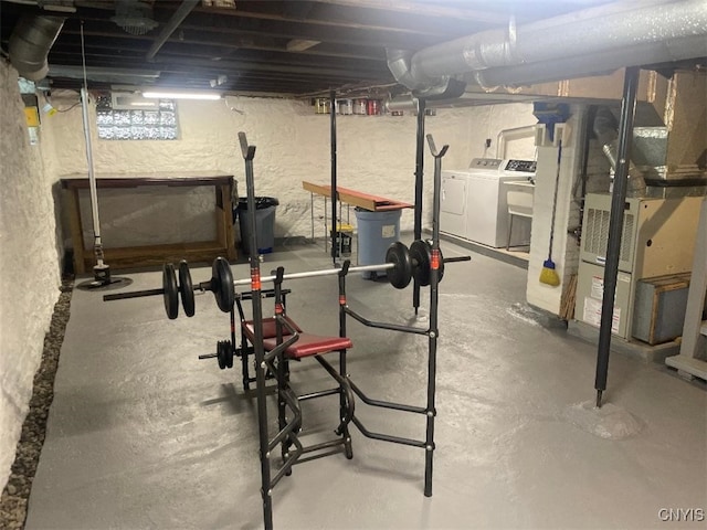 205 Morton St, Syracuse, NY 13204 - unfinished below grade area featuring separate washer and dryer