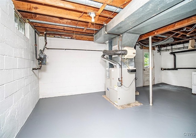 3959 Number Nine Rd, Cazenovia, NY 13035 - basement featuring heating unit and concrete block wall