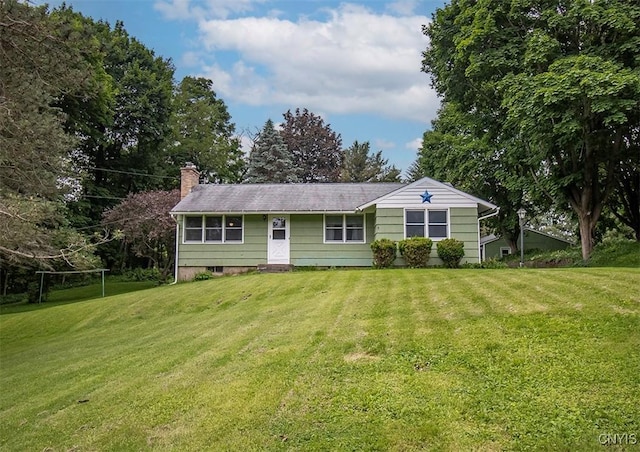 3959 Number Nine Rd, Cazenovia, NY 13035 - view of front of house featuring a front yard and a chimney
