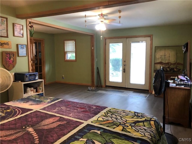 1407 N James St, Rome-Inside, NY 13440 - foyer with french doors, wood finished floors, and ceiling fan