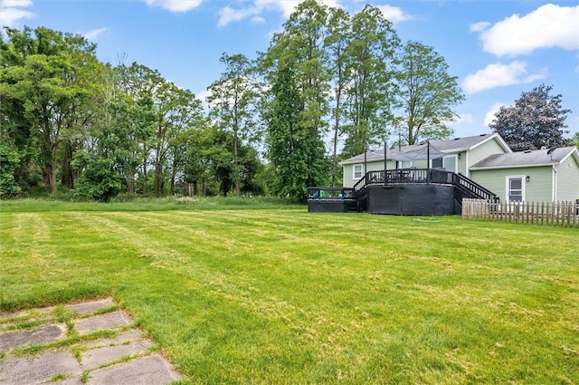 716 Flynn Rd, Greece, NY 14612 - view of yard with a wooden deck and stairs