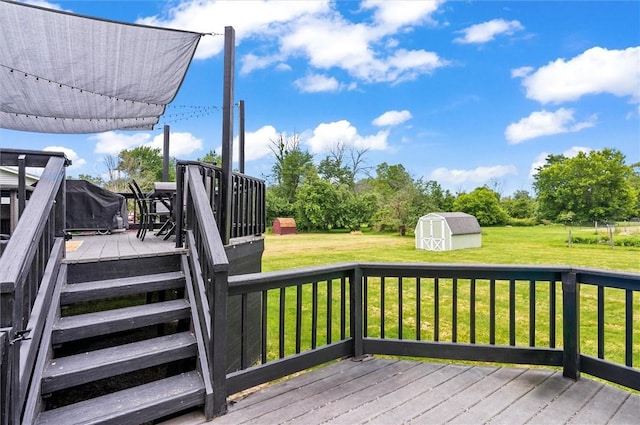 716 Flynn Rd, Greece, NY 14612 - wooden deck featuring a shed and a yard