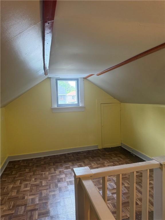 340 Webber Pl, Elmira-City, NY 14901 - additional living space featuring vaulted ceiling