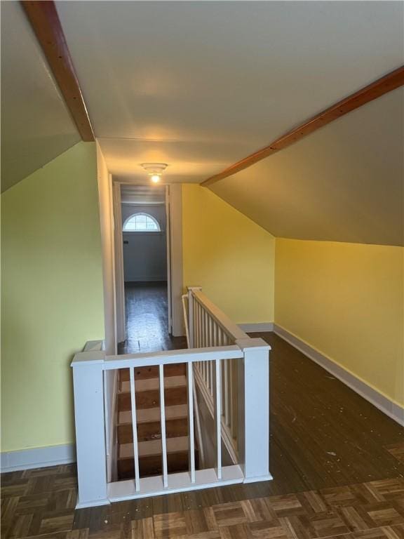 340 Webber Pl, Elmira-City, NY 14901 - stairs featuring lofted ceiling