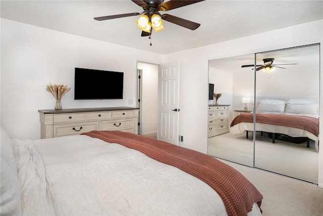 55 Creighton Ln, Greece, NY 14612 - carpeted bedroom featuring ceiling fan and a closet