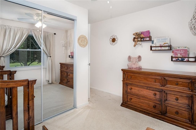 55 Creighton Ln, Greece, NY 14612 - bedroom featuring light carpet and a ceiling fan
