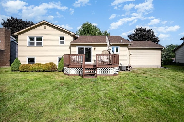 55 Creighton Ln, Greece, NY 14612 - back of property featuring a wooden deck and a yard