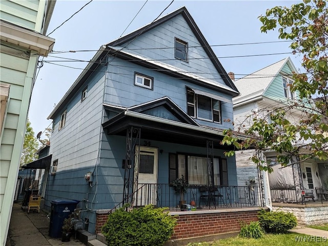 34 Reservation St, Buffalo, NY 14207 - shotgun-style home featuring covered porch