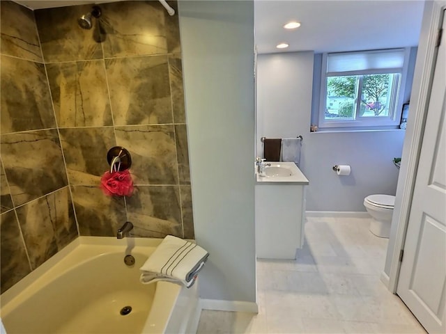 40 Ice Rose Ln, Henrietta, NY 14623 - full bathroom with vanity, recessed lighting, and tile patterned floors