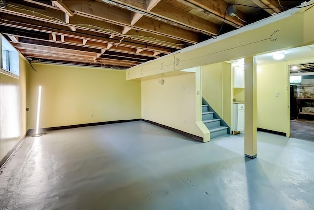 79 Rawlinson Rd, Irondequoit, NY 14617 - basement featuring stairway and baseboards