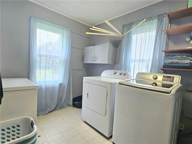 52 Maple Ave, Cohocton, NY 14826 - washroom with independent washer and dryer, light floors, and cabinet space