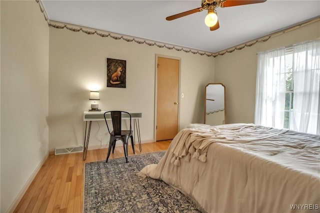 11131 Harlow Rd, Darien, NY 14004 - bedroom featuring light wood-type flooring and a ceiling fan