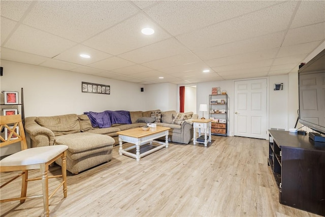 16 Hepburn Ln, Pittsford, NY 14534 - living area featuring light wood finished floors, a paneled ceiling, and recessed lighting