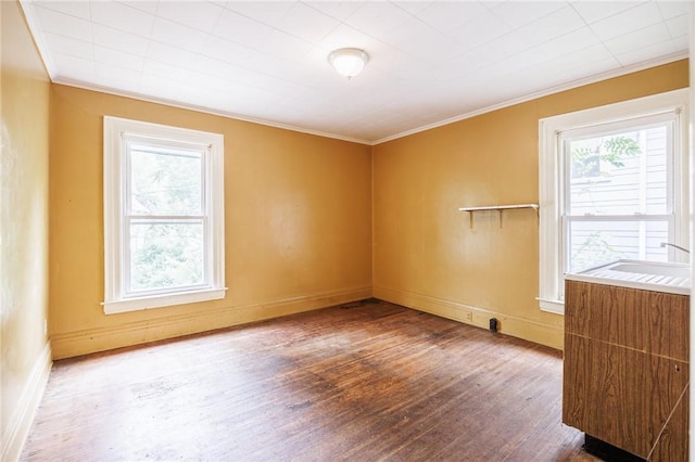 48 Rosedale St, Rochester, NY 14620 - empty room with wood finished floors and ornamental molding