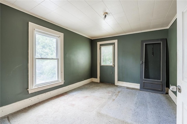 48 Rosedale St, Rochester, NY 14620 - carpeted spare room featuring ornamental molding and fire sprinkler in ceiling
