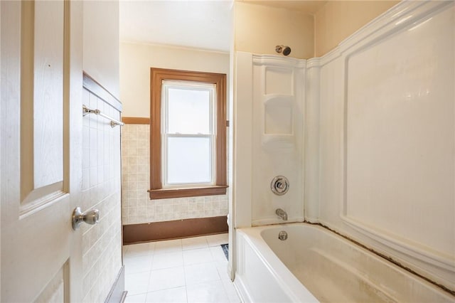 48 Rosedale St, Rochester, NY 14620 - bathroom featuring shower / bathtub combination and tile patterned flooring