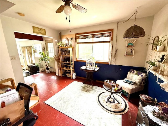 4935 N Jefferson St, Richland, NY 13142 - living room featuring a ceiling fan