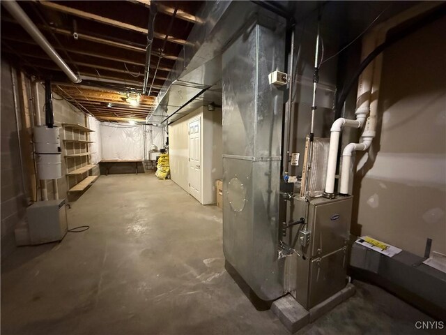 5326 Bunker Hill Way, Onondaga, NY 13207 - unfinished below grade area featuring a central vacuum unit and heating unit